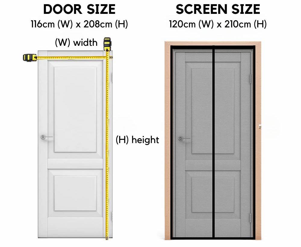 Magnetic Screen Door - White, 60cm (W) x 210cm (H), image 3
