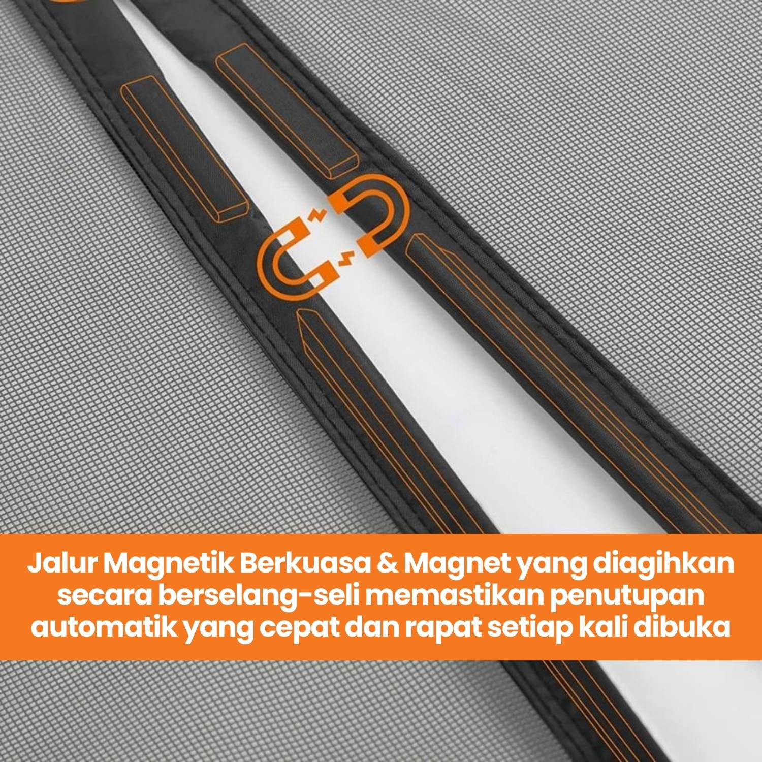 Pintu Skrin Magnetik - PUTIH, 60cm (L) x 210cm (T), image 2