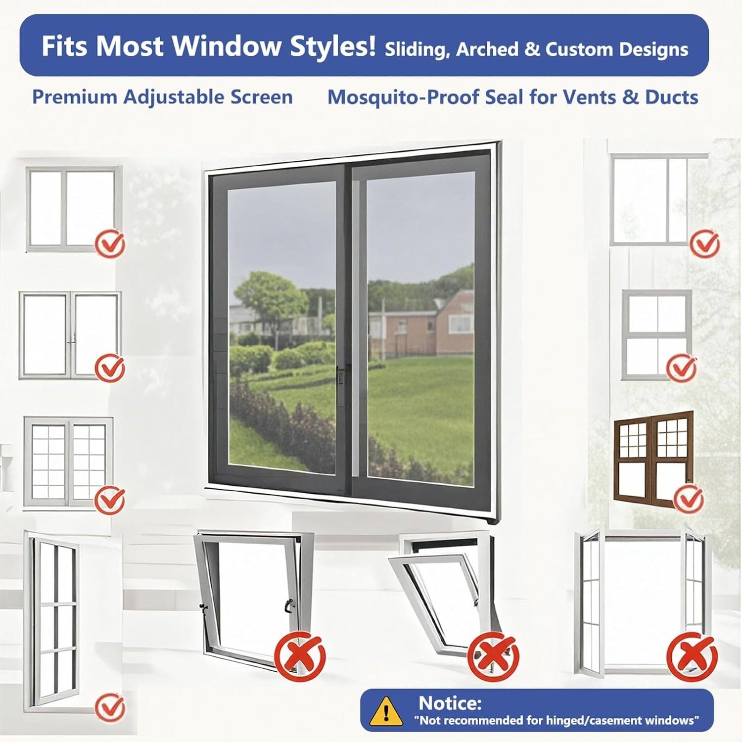 Velcro Window Screens - Standard Mesh (grey), 1000mm x 1000mm, image 3